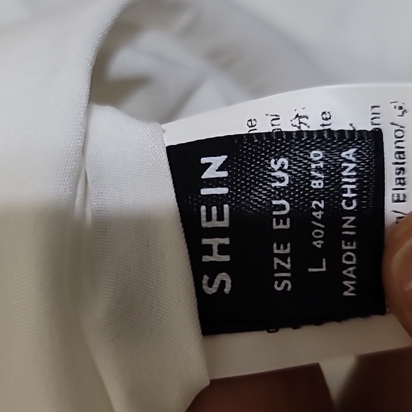 SHEIN Women White High Low Halter Dress Size Large - Picture 8 of 9